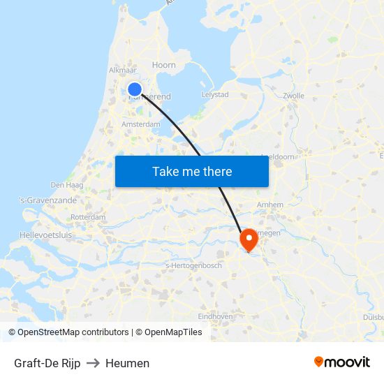 Graft-De Rijp to Heumen map