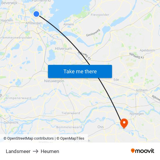 Landsmeer to Heumen map