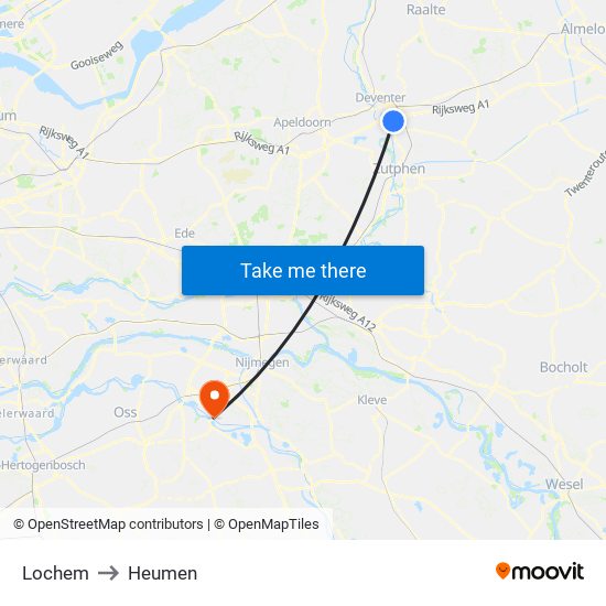 Lochem to Heumen map