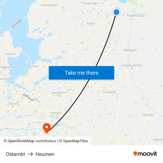 Oldambt to Heumen map