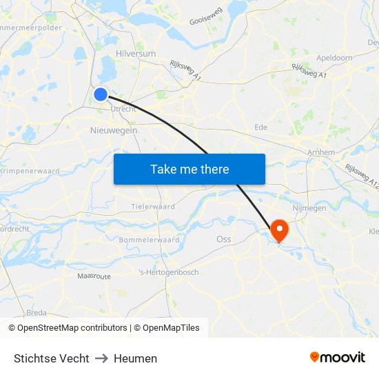 Stichtse Vecht to Heumen map