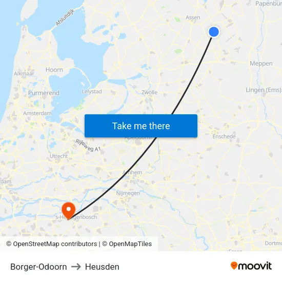 Borger-Odoorn to Heusden map