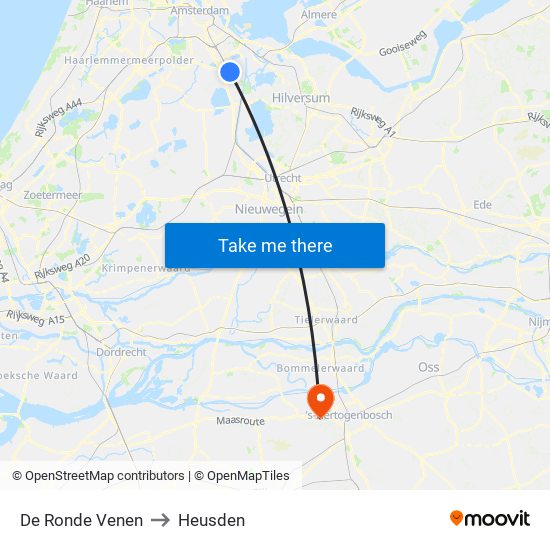 De Ronde Venen to Heusden map