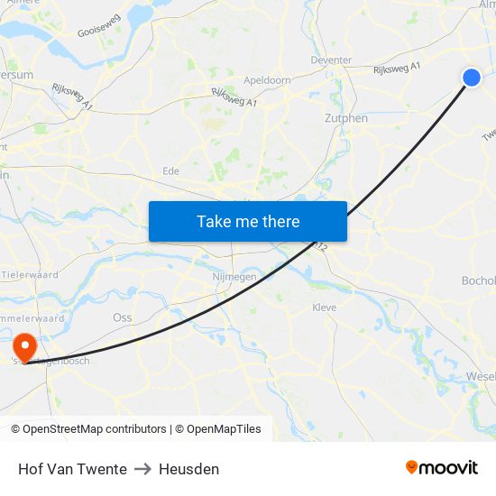 Hof Van Twente to Heusden map