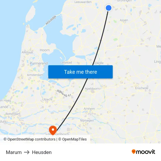 Marum to Heusden map