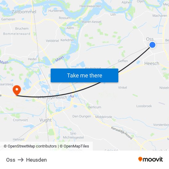 Oss to Heusden map