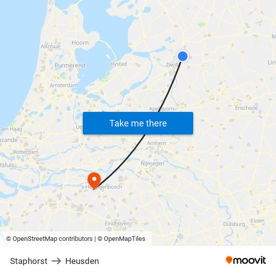 Staphorst to Heusden map