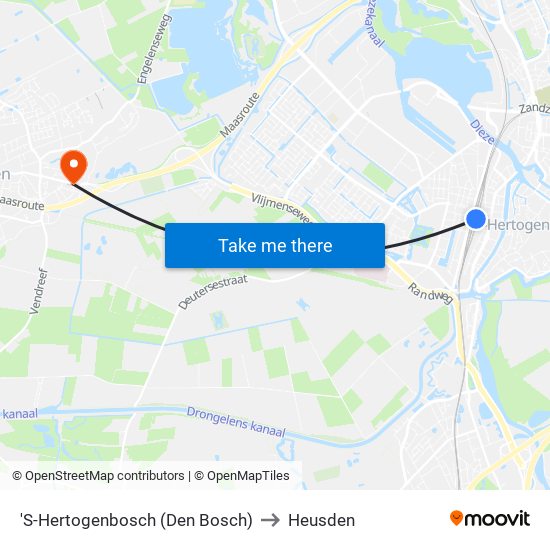 'S-Hertogenbosch (Den Bosch) to Heusden map