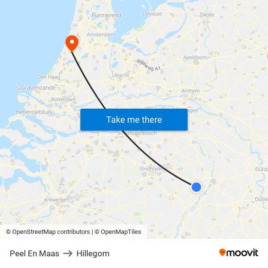 Peel En Maas to Hillegom map