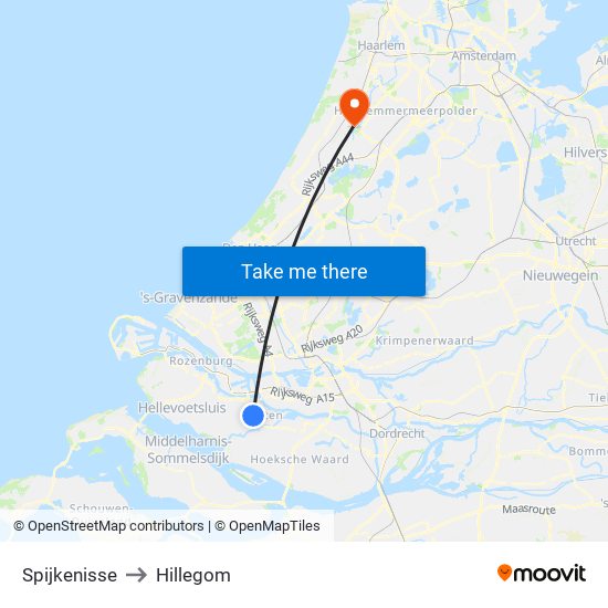 Spijkenisse to Hillegom map