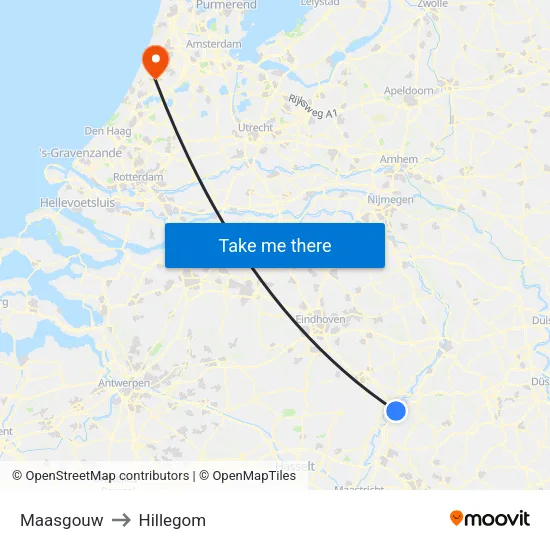 Maasgouw to Hillegom map