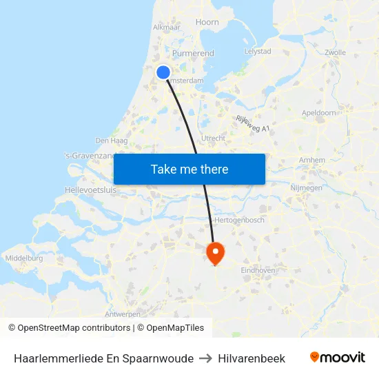 Haarlemmerliede En Spaarnwoude to Hilvarenbeek map