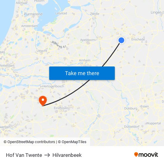 Hof Van Twente to Hilvarenbeek map