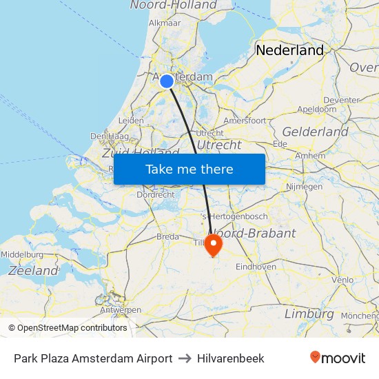 Park Plaza Amsterdam Airport to Hilvarenbeek map