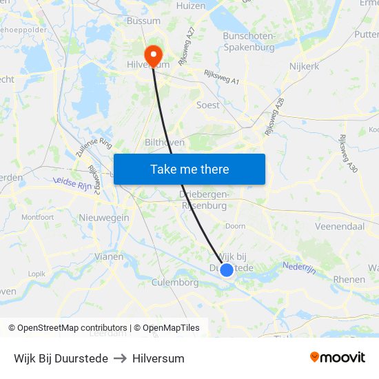 Wijk Bij Duurstede to Hilversum map