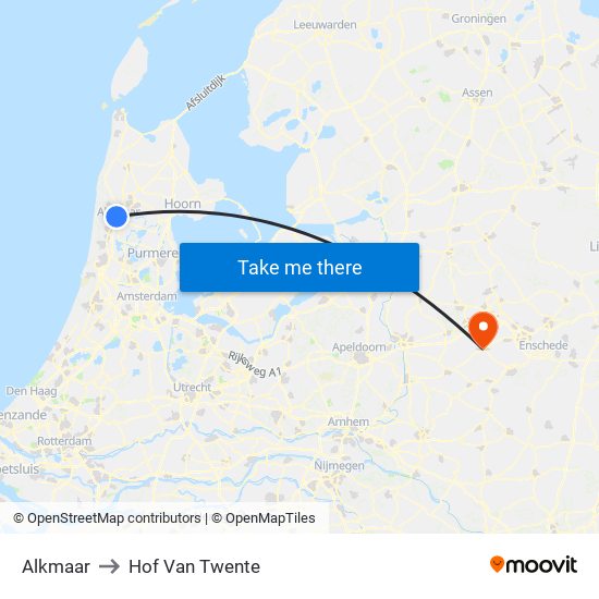 Alkmaar to Hof Van Twente map