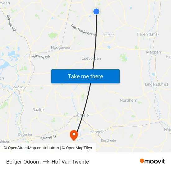 Borger-Odoorn to Hof Van Twente map