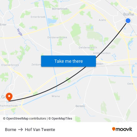 Borne to Hof Van Twente map