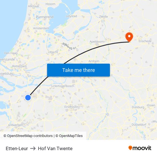 Etten-Leur to Hof Van Twente map