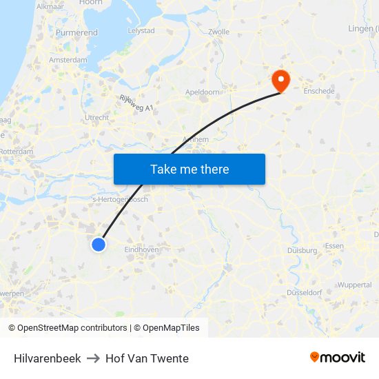 Hilvarenbeek to Hof Van Twente map