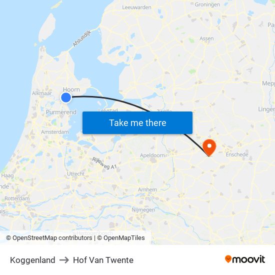 Koggenland to Hof Van Twente map