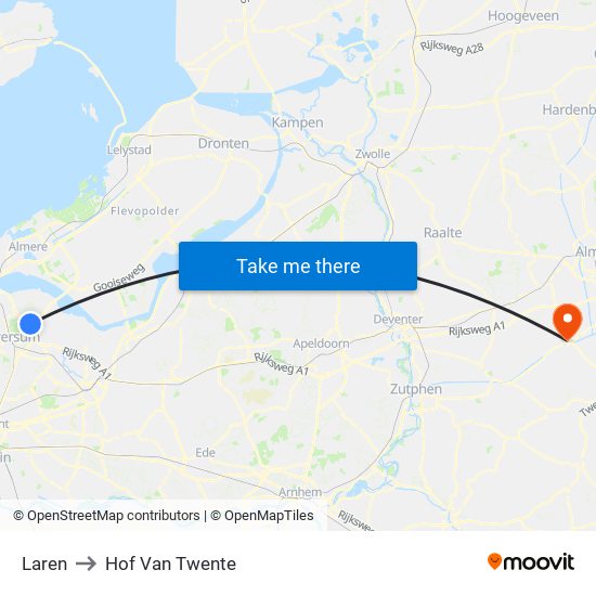 Laren to Hof Van Twente map