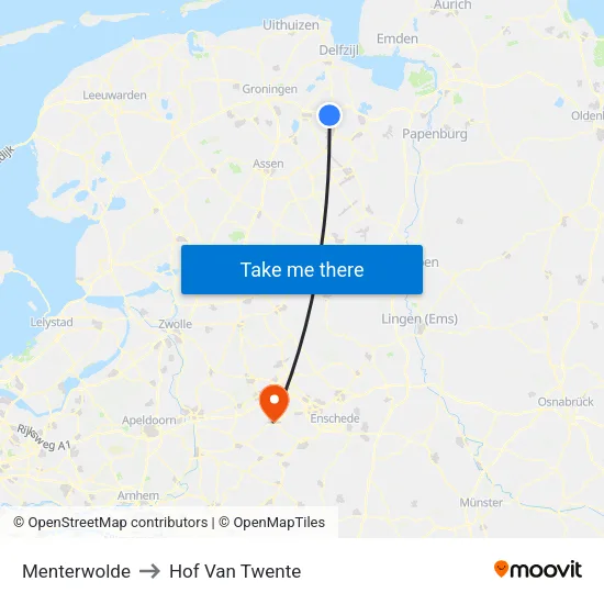 Menterwolde to Hof Van Twente map