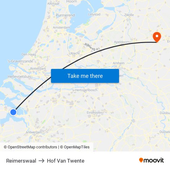 Reimerswaal to Hof Van Twente map