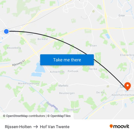 Rijssen-Holten to Hof Van Twente map