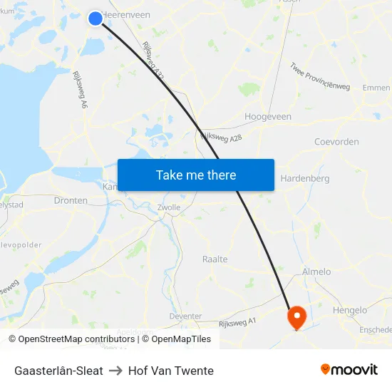Gaasterlân-Sleat to Hof Van Twente map