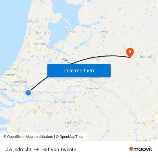 Zwijndrecht to Hof Van Twente map