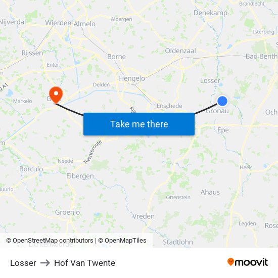 Losser to Hof Van Twente map