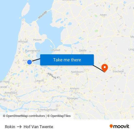 Rokin to Hof Van Twente map