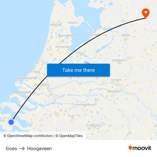 Goes to Hoogeveen map