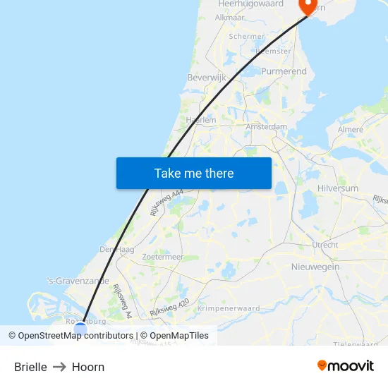 Brielle to Hoorn map
