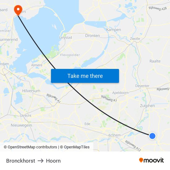 Bronckhorst to Hoorn map