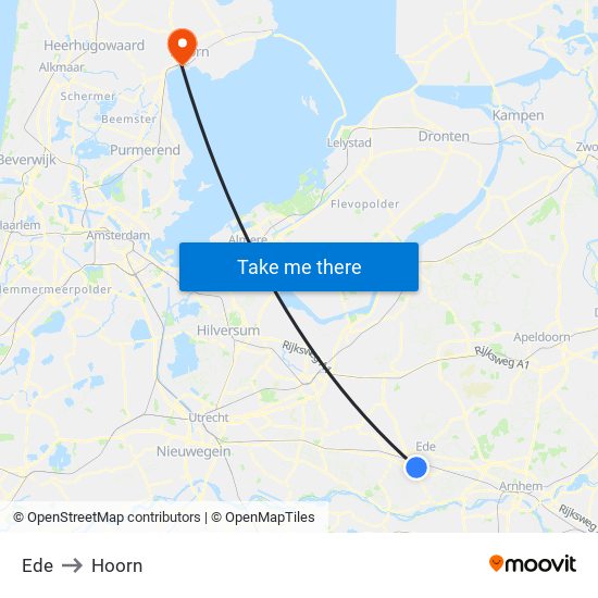 Ede to Hoorn map