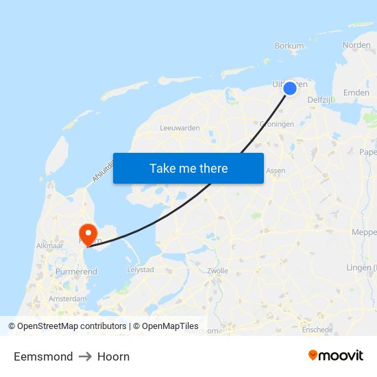 Eemsmond to Hoorn map