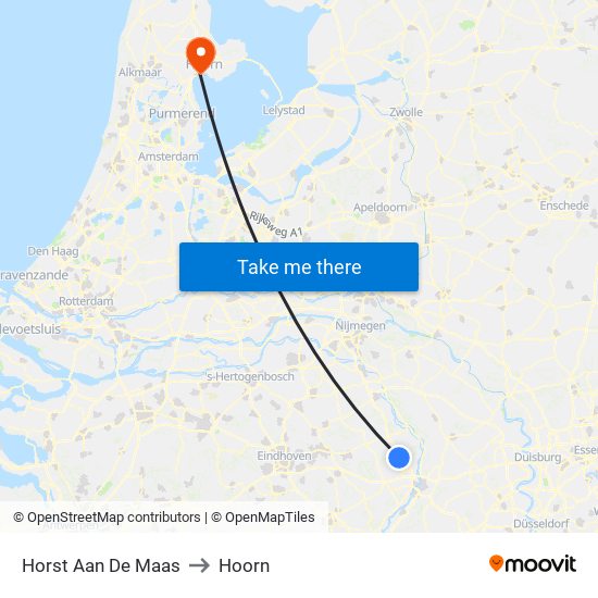 Horst Aan De Maas to Hoorn map