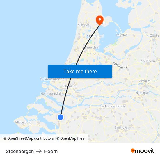 Steenbergen to Hoorn map