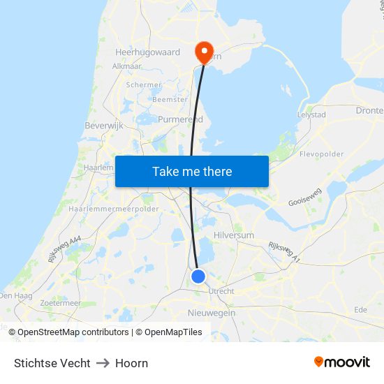 Stichtse Vecht to Hoorn map