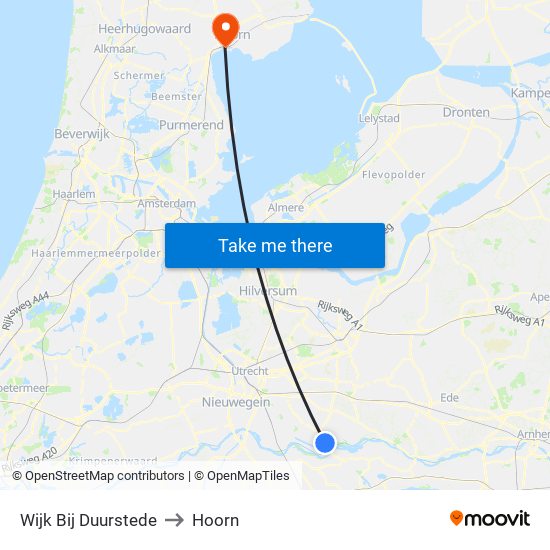 Wijk Bij Duurstede to Hoorn map