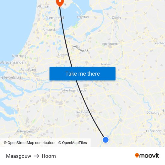 Maasgouw to Hoorn map