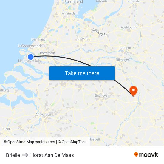 Brielle to Horst Aan De Maas map