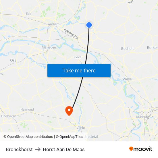 Bronckhorst to Horst Aan De Maas map