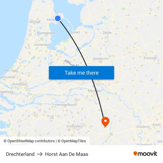 Drechterland to Horst Aan De Maas map