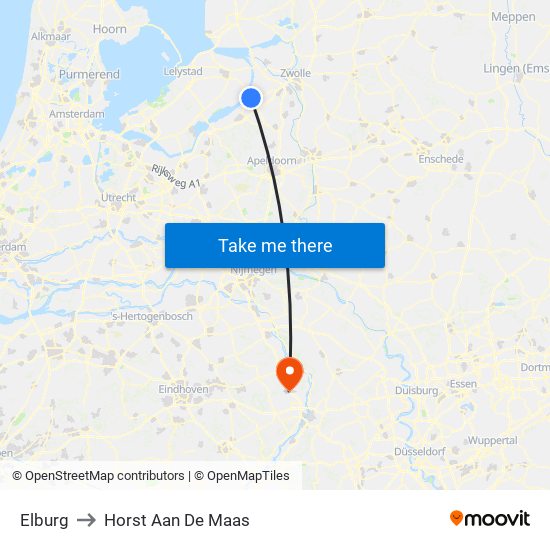 Elburg to Horst Aan De Maas map