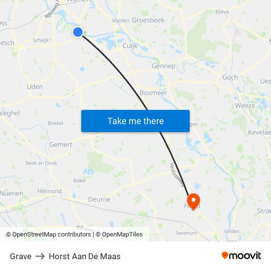 Grave to Horst Aan De Maas map