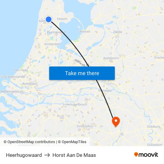 Heerhugowaard to Horst Aan De Maas map