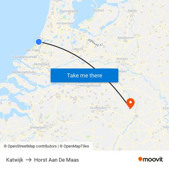 Katwijk to Horst Aan De Maas map